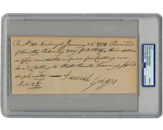 Timothy Pickering Moves Military Clothing to West Point PSA Mint 9