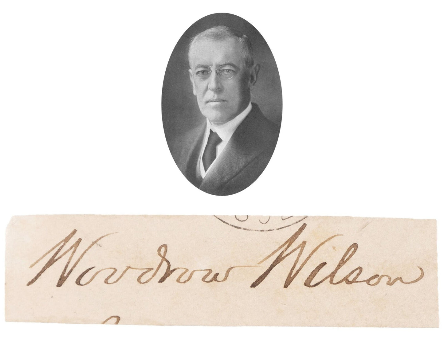 President WOODROW WILSON Signed Cut Autograph JSA - Very Nice Example!