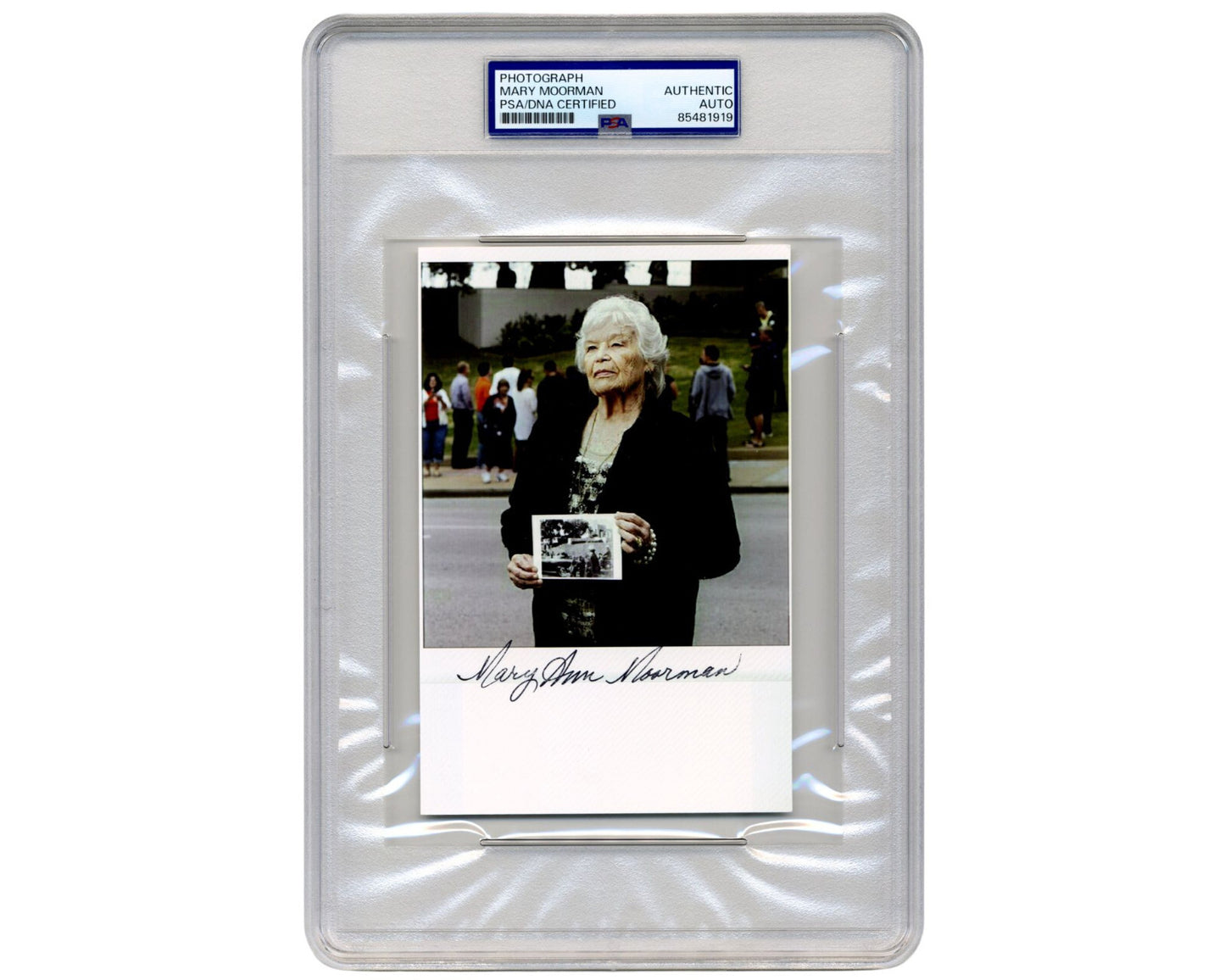 John F. Kennedy Assassination Witness Mary Ann Moorman 2x Signed Essay/Photo PSA