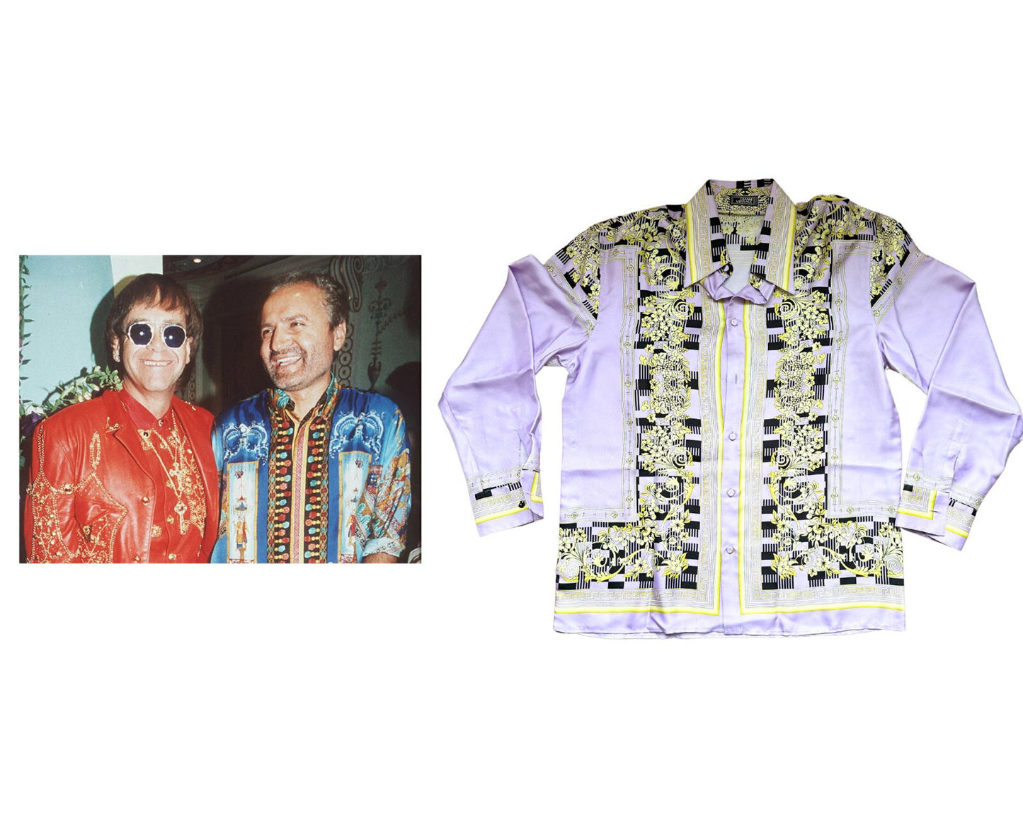 Elton John Personally Owned Gianni Versace Silk Shirt Ex. Christies