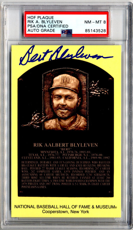 Bert Blyleven Signed HOF Post Card PSA 8 Auto