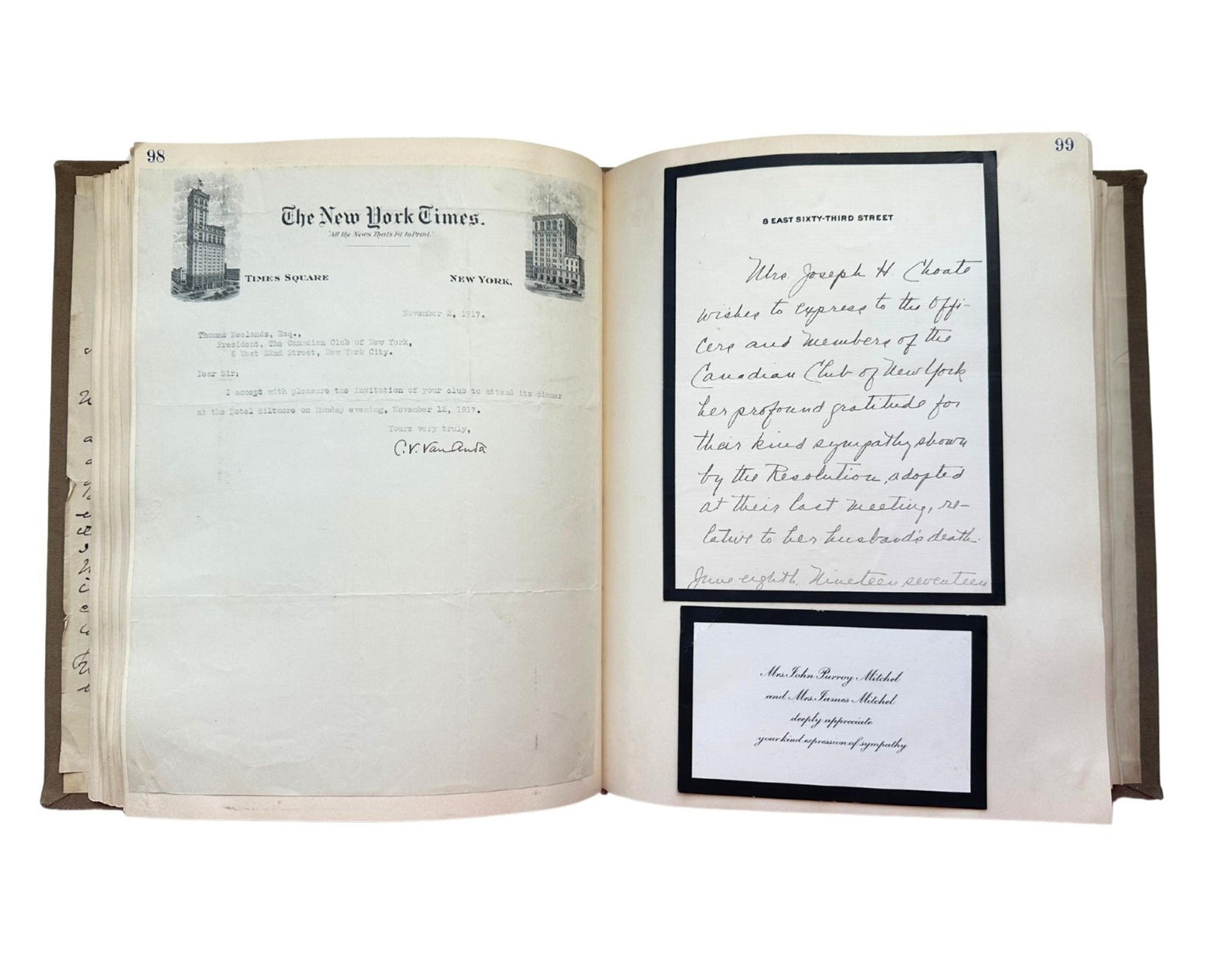 President T. Roosevelt Taft & 190+ Notables Signed Canadian Club Autograph Album