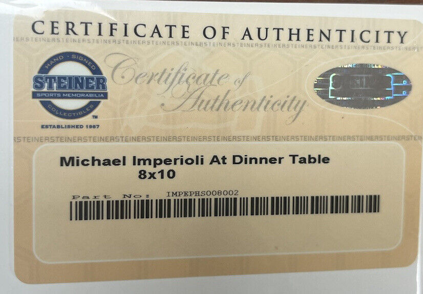 Michael Imperioli At Dinner Table Sopranos Photograph Signed Autograph Steiner