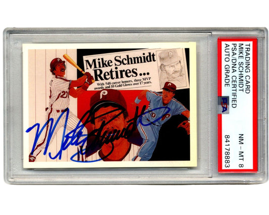 1990 Upper Deck MIKE SCHMIDT #20 Autograph Signed Card PSA 8 Auto Phillies Icon!