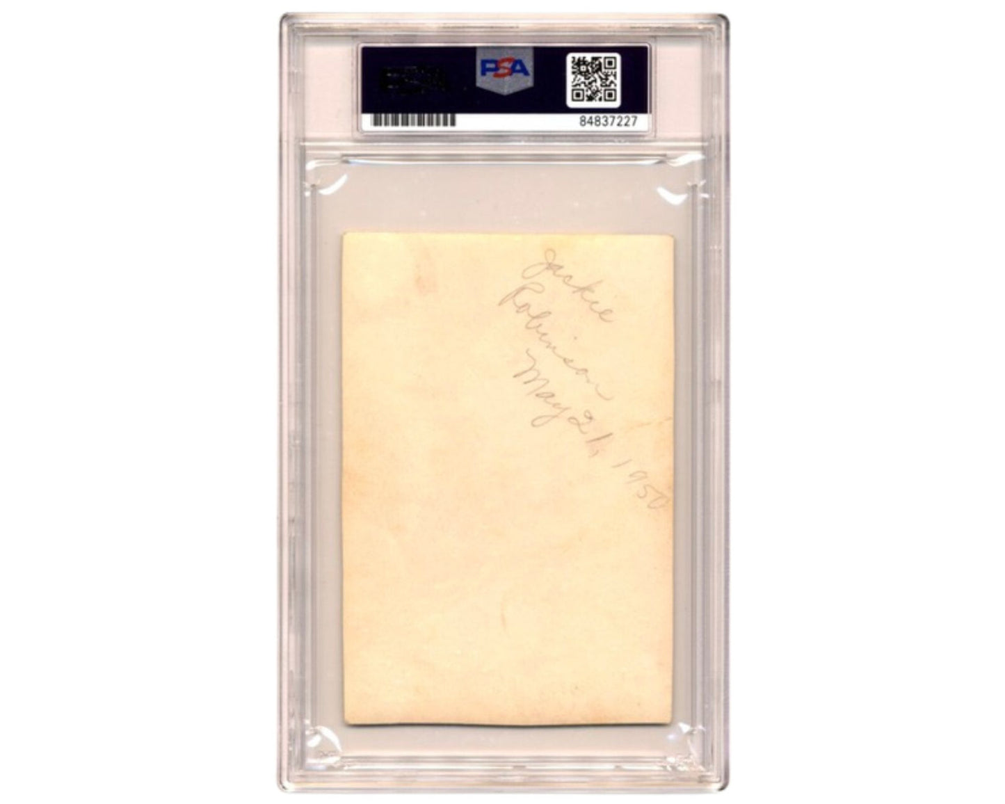 JACKIE ROBINSON Signed PSA Type 1 Photograph - He Signs for Young White Fans!