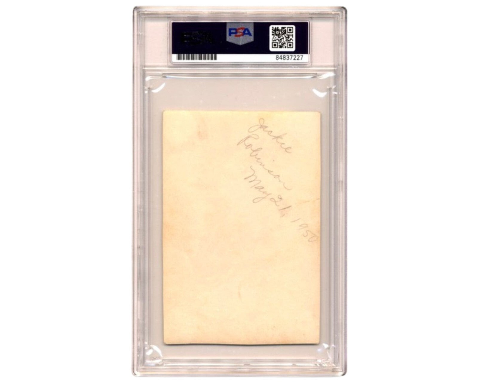 JACKIE ROBINSON Signed PSA Type 1 Photograph -  He Signs for Young White Fans!