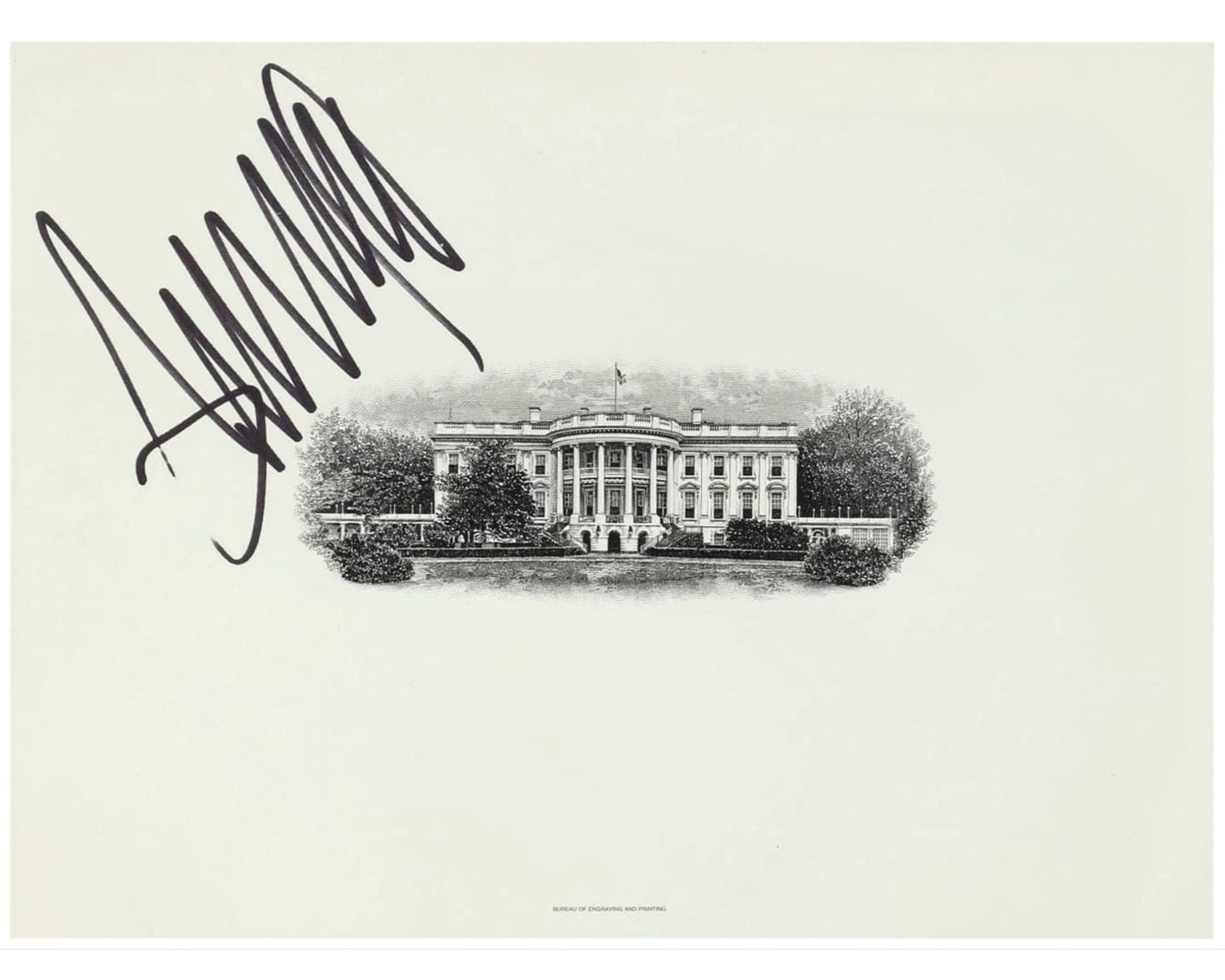President Donald Trump Signed White House Engraving! JSA - Incredibly Rare!