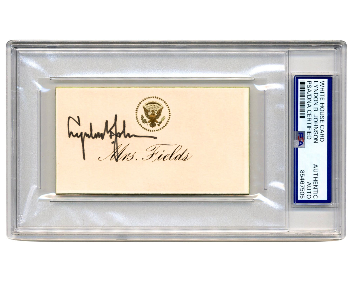 President Lyndon B. Johnson Signed White House Placecard from Pres. Dinner PSA