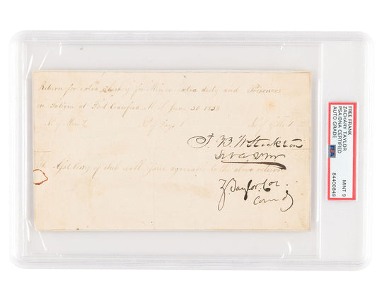 President Zachary Taylor Signed Doc for Black Hawk War Whiskey Rations PSA 9