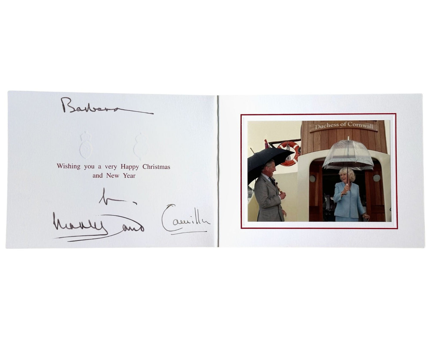 KING CHARLES III & QUEEN CONSORT CAMILLA Signed Christmas Card PSA Auto