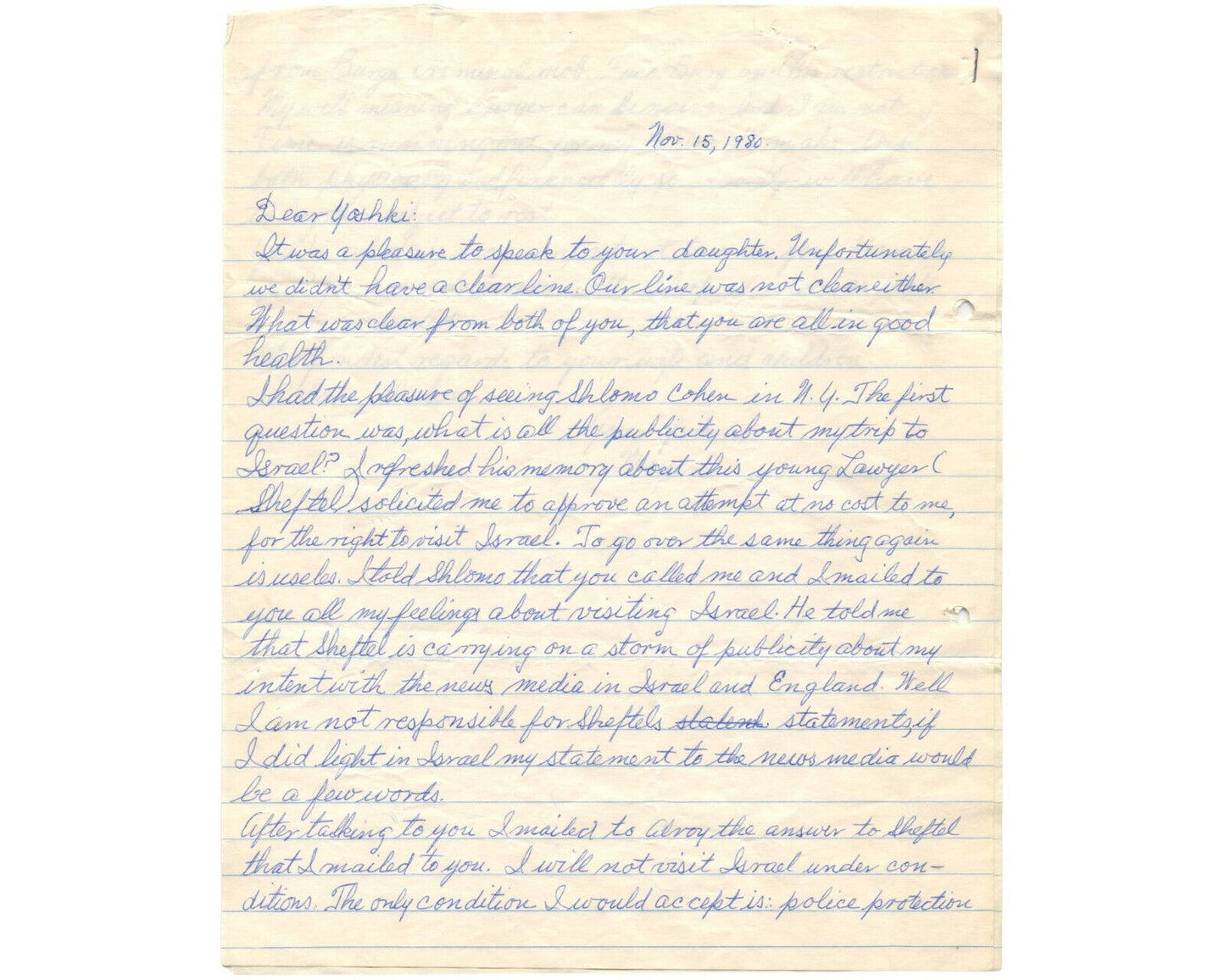 Meyer Lansky Signed Letter "Police Protection From Crim. Mob. F* Burg" PSA Mob!