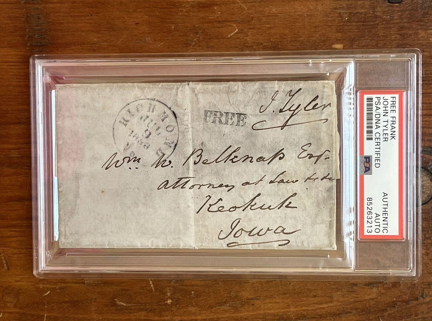 President John Tyler Signed Free Frank Grant's Corrupt Sec. of War PSA/DNA