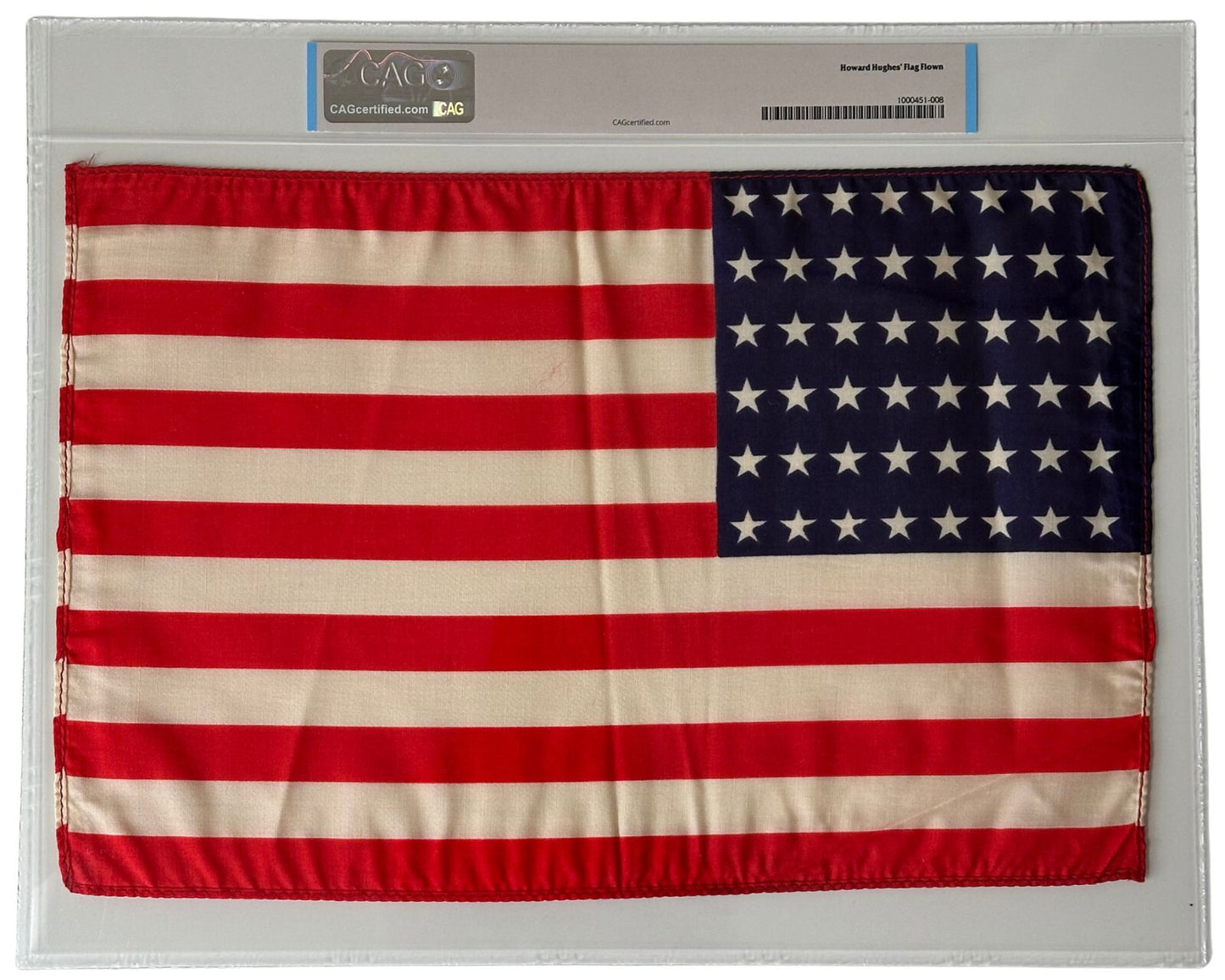 U.S.A Flag Flown on HOWARD HUGHES Record Setting Around the World Flight CAG