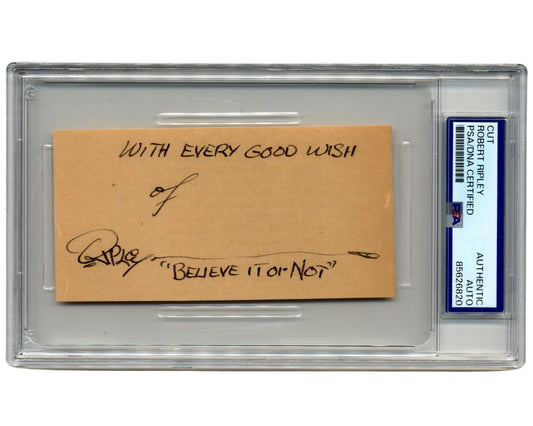 Robert Ripley "Ripleys Believe it or Not" Signed Cut PSA Auto - Unique!