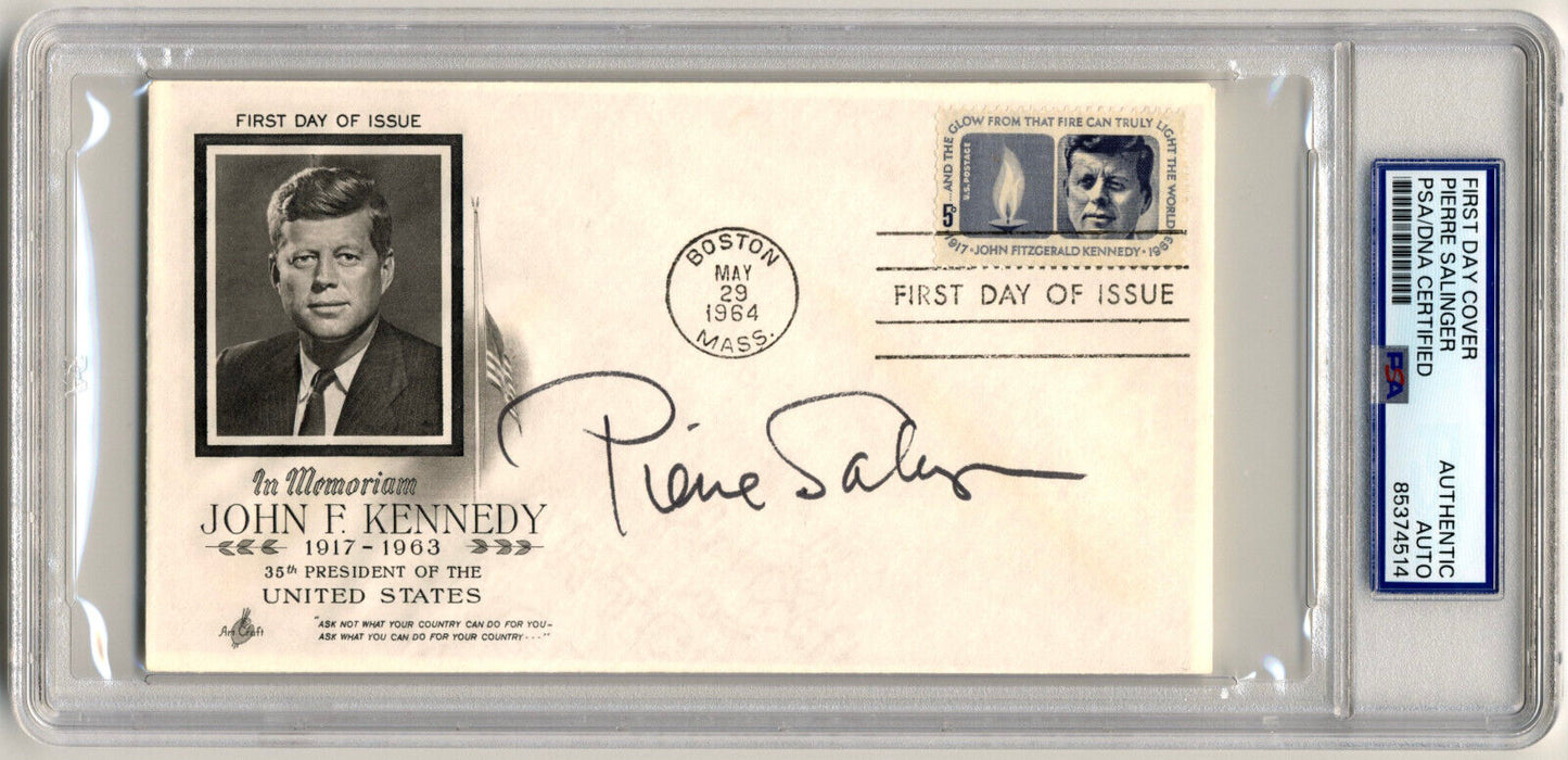 Pres. Kennedy Press Sec. PIERRE SALINGER Signed JFK First Day Cover