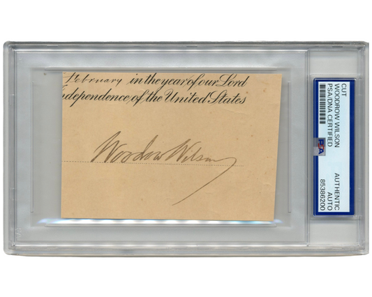 President WOODROW WILSON Signed Cut Autograph PSA Perfect Signature