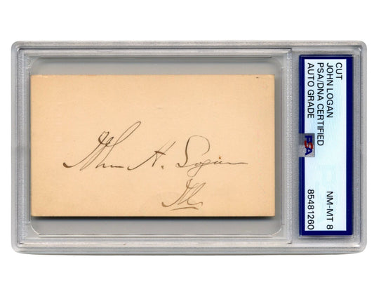 Civil War General John A. Logan Signed Cut PSA Mint 9 - He Founded Memorial Day!
