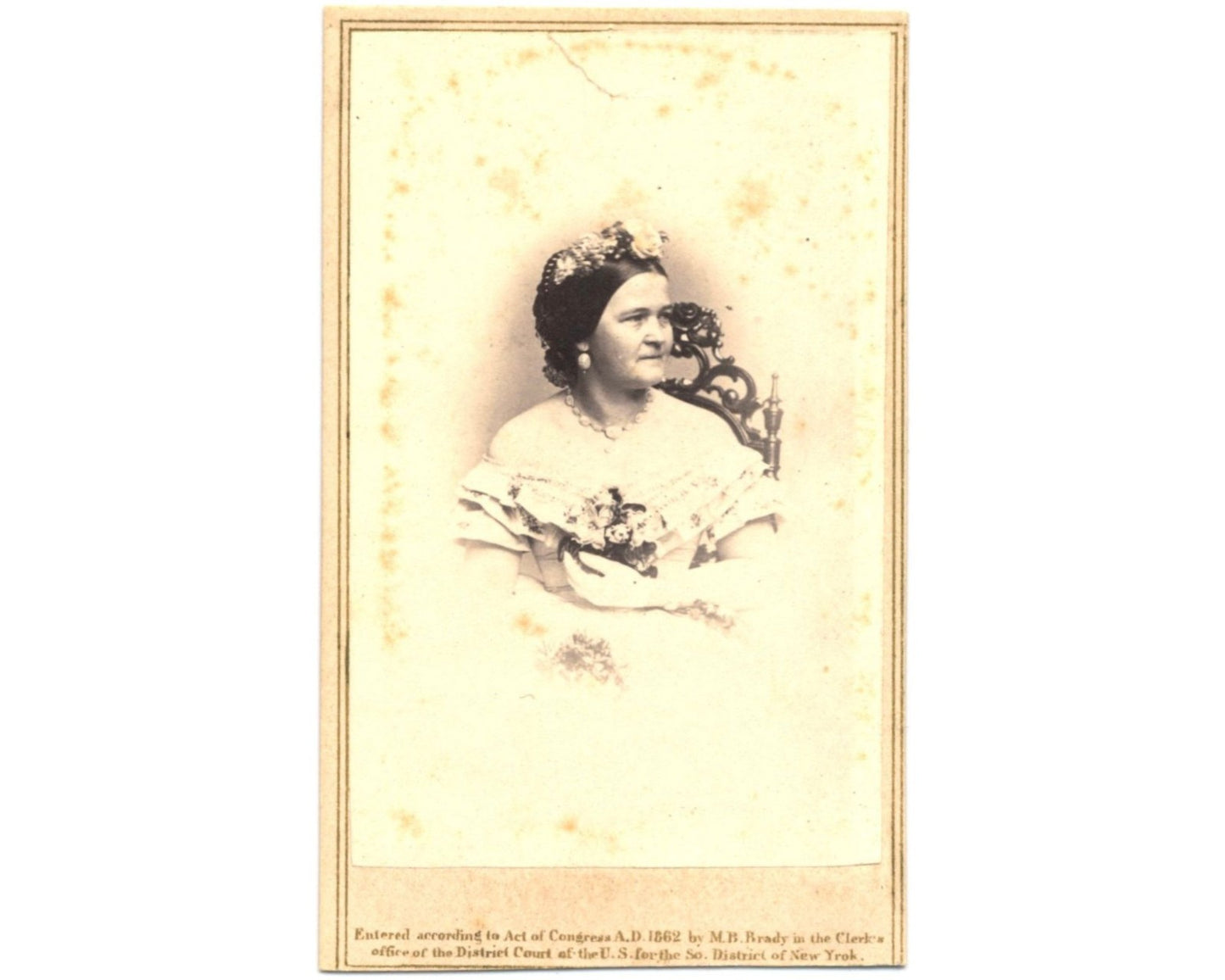 Mary Todd Lincoln CDV by Mathew Brady - Incredibly Rare!