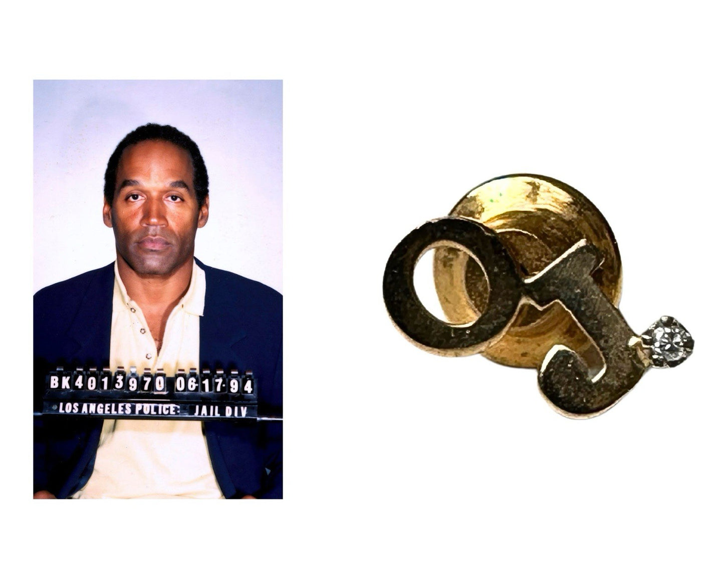 OJ Simpson Personally Owned "OJ Diamond" Lapel Pin Ex Goldin To Benefit Victims