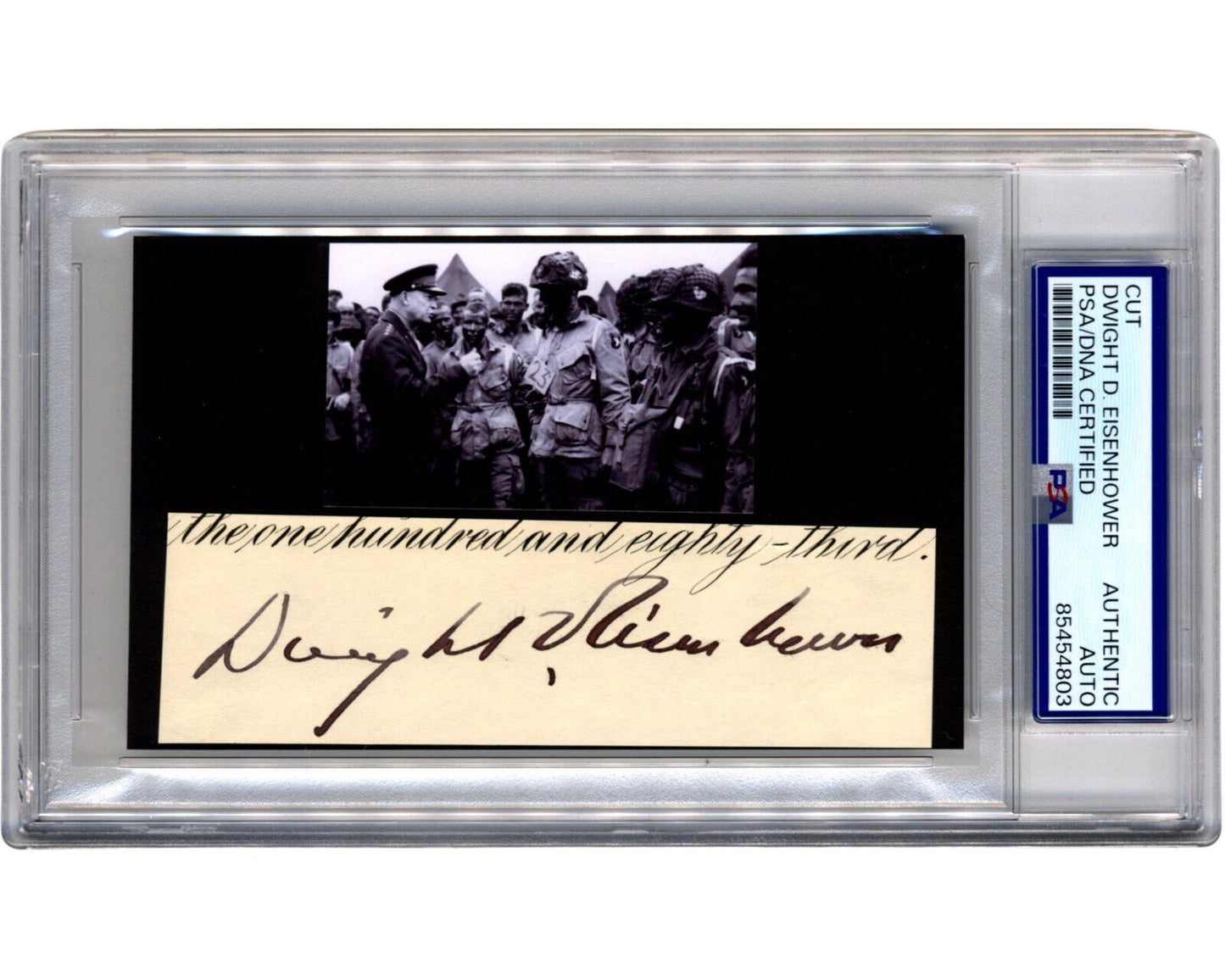 President DWIGHT EISENHOWER Signed Iconic D-Day Photo Display PSA Large Auto