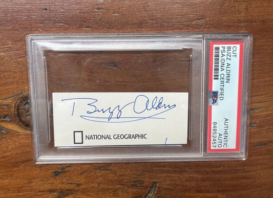Buzz Aldrin Astronaut Moon Landing Signed Cut PSA Autograph