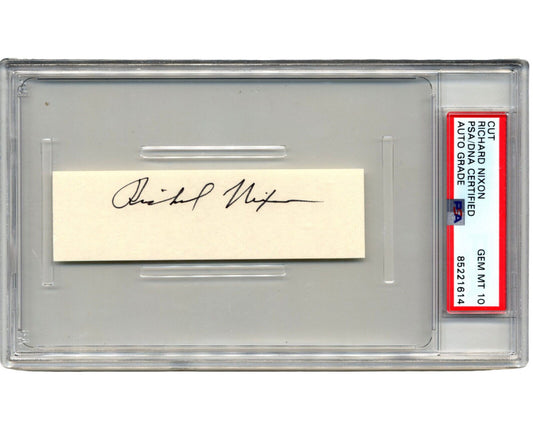 President Richard Nixon Gorgeous Signed Cut PSA Gem Mint 10 Auto