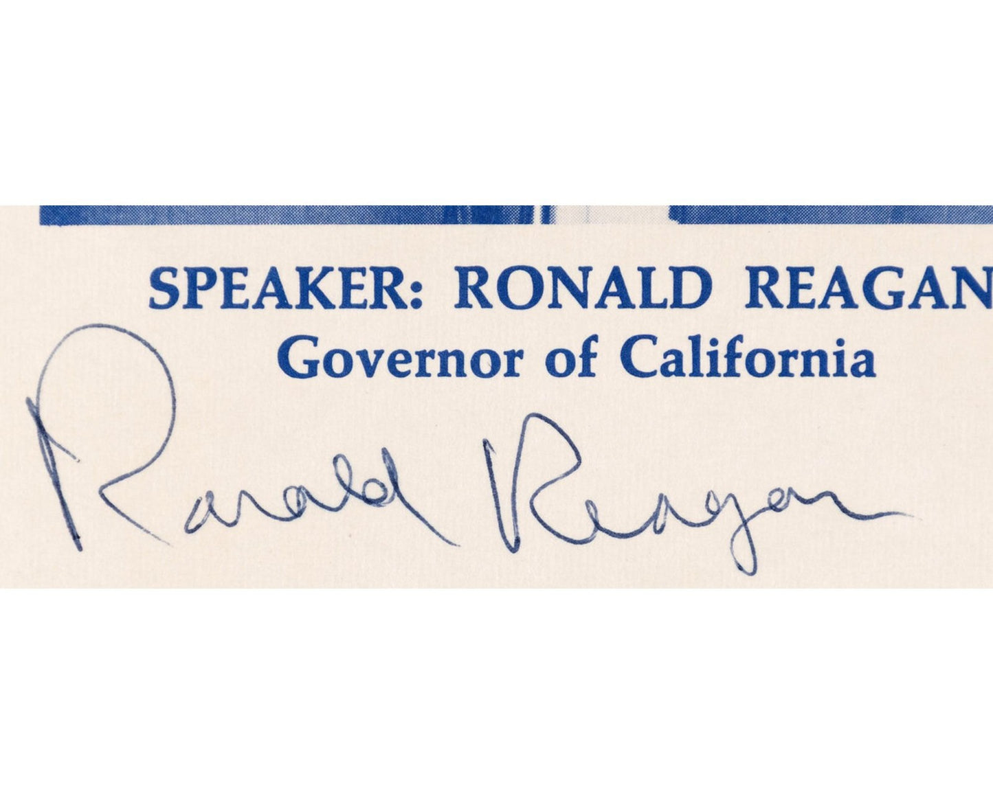 President Ronald Reagan Signed Program JSA Auto - Bold Example!