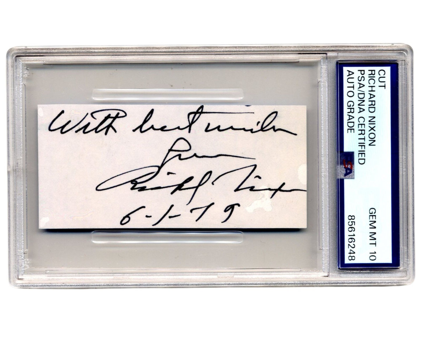 President RICHARD NIXON Gorgeous Signed Cut PSA Gem Mint 10 Auto