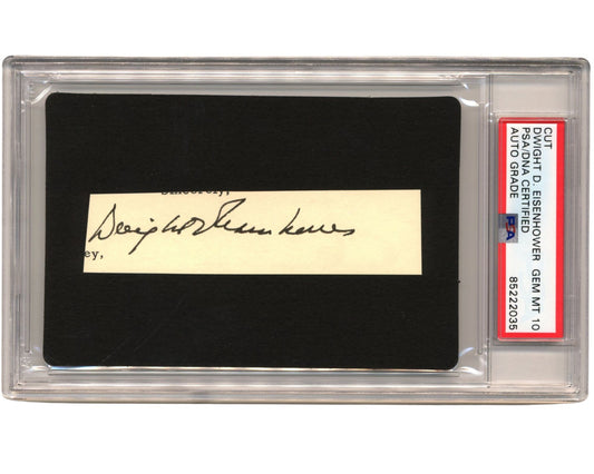 President Dwight Eisenhower Bold Signed Cut PSA Gem Mint 10 Auto