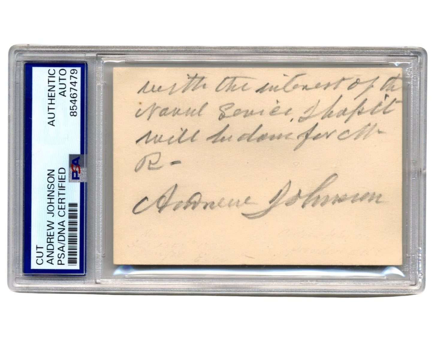 President Andrew Johnson Rare Signed Note on Navy Changes PSA Bold Auto!
