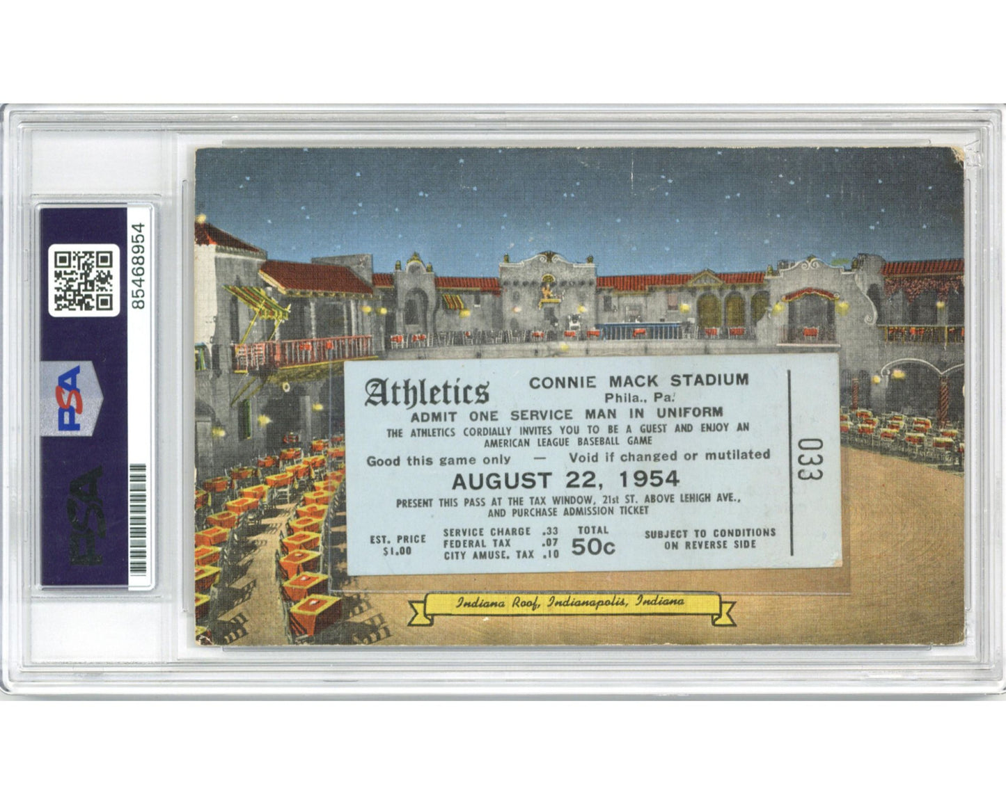 1949 Connie Mack, Nellie Fox, & 16 Philadelphia A's Signed Postcard PSA 8 Auto