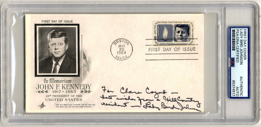 First Lady - LADY BIRD JOHNSON Signed JFK FDC PSA Auto - LBJ'S Wife