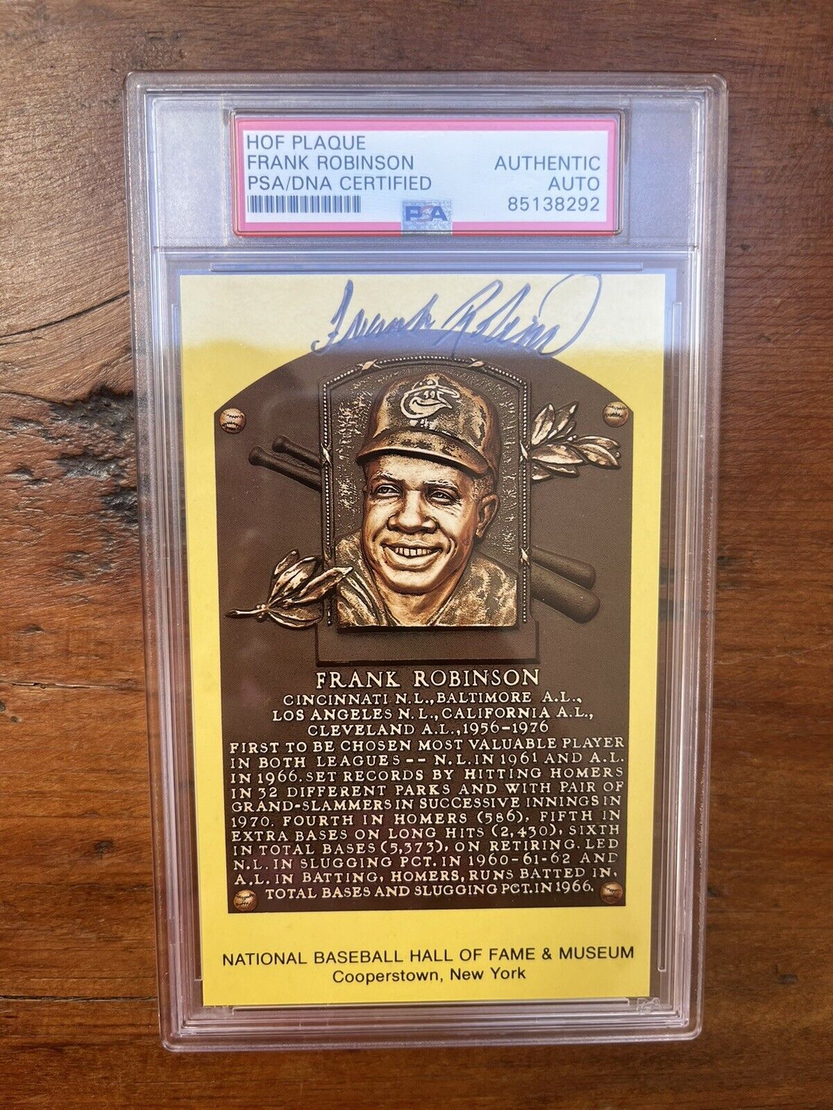 Frank Robinson Signed HOF Post Card PSA Auto