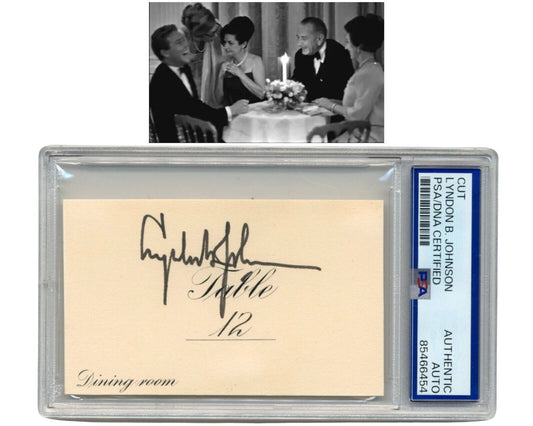 President Lyndon B. Johnson Signed White House Placecard from Pres. Dinner PSA