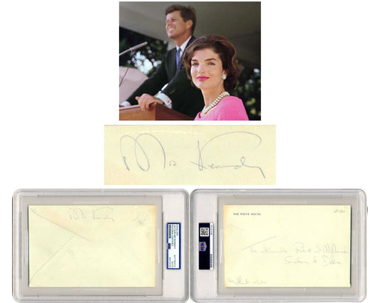 First Lady Jackie Kennedy Signed White House Envelope to McNamara! PSA Auto