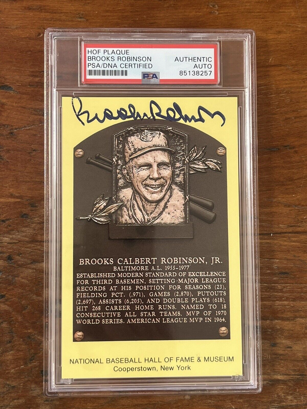 Brooks Robinson Signed HOF Post Card PSA Auto