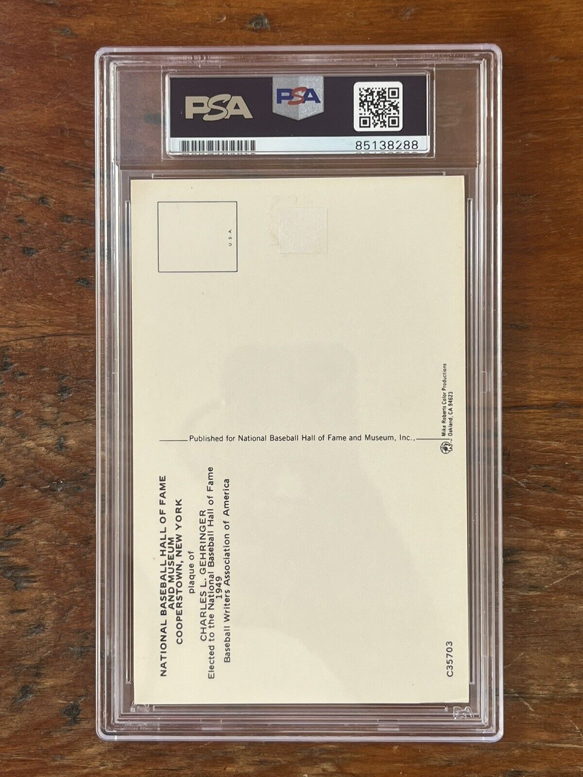 Charles “Charlie” Gehringer Signed HOF Post Card PSA NM-MT 8 Auto