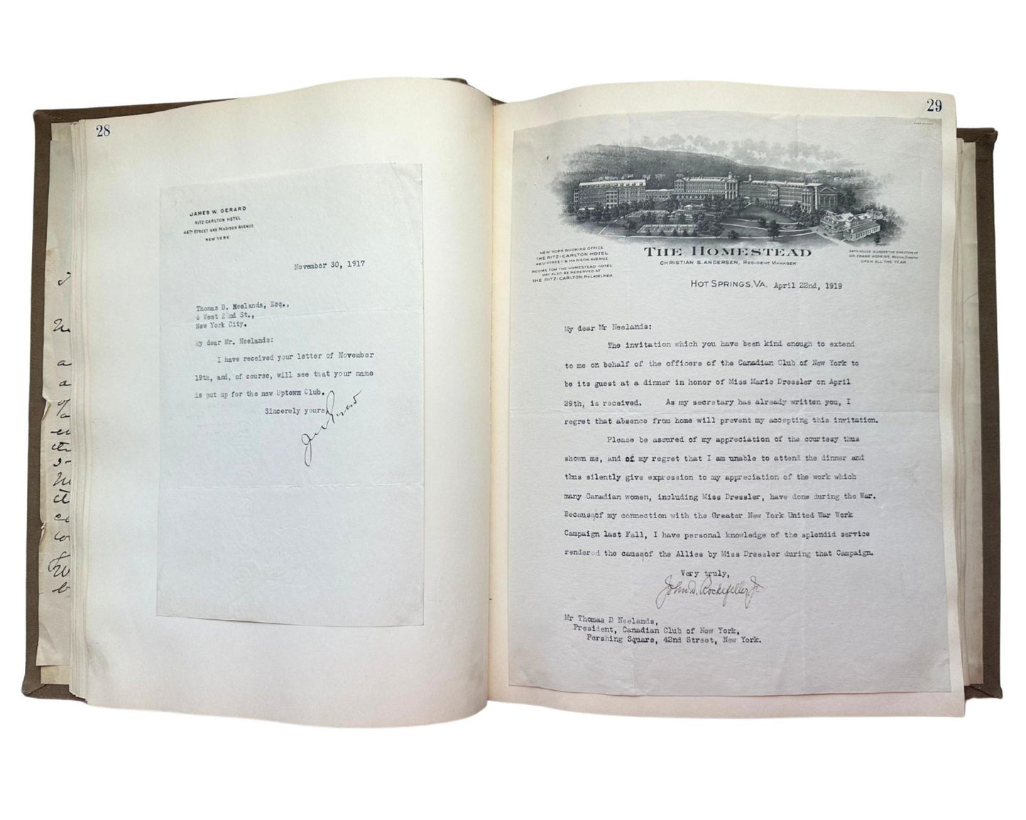 President T. Roosevelt Taft & 190+ Notables Signed Canadian Club Autograph Album