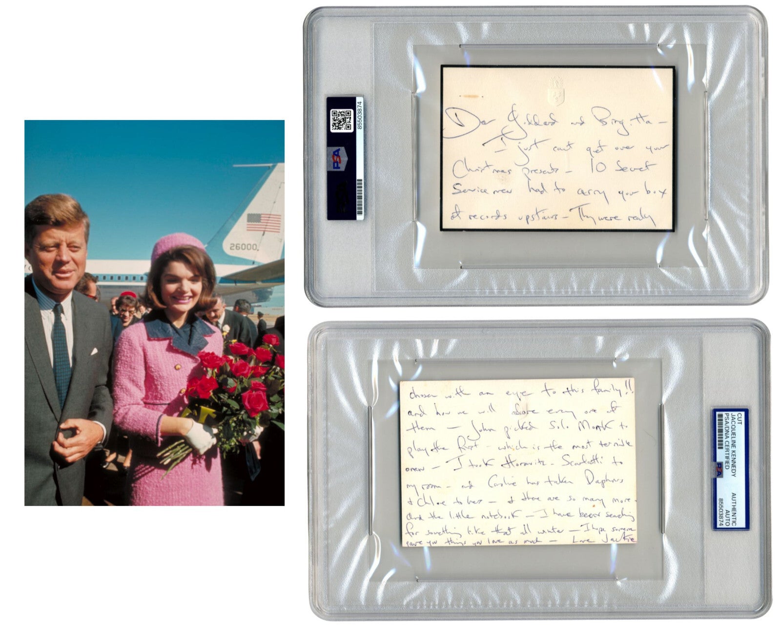 First Lady Jackie Kennedy Signed Letter on Music! JFK Mourning Stationary PSA