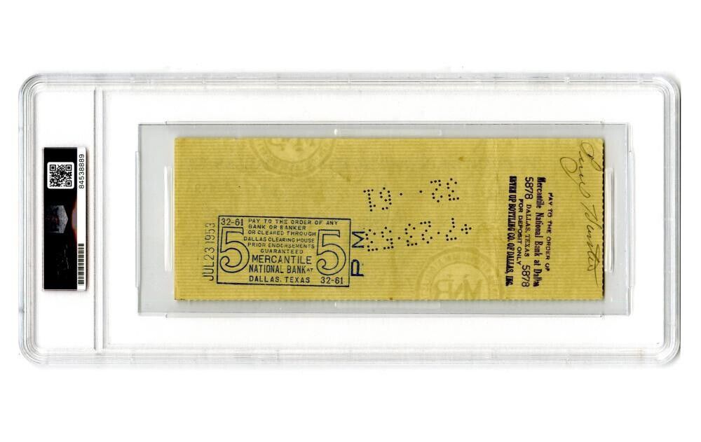 Jack Ruby Signed Check PSA Mint 9 Auto. Oswald Assassin! JFK Assassination