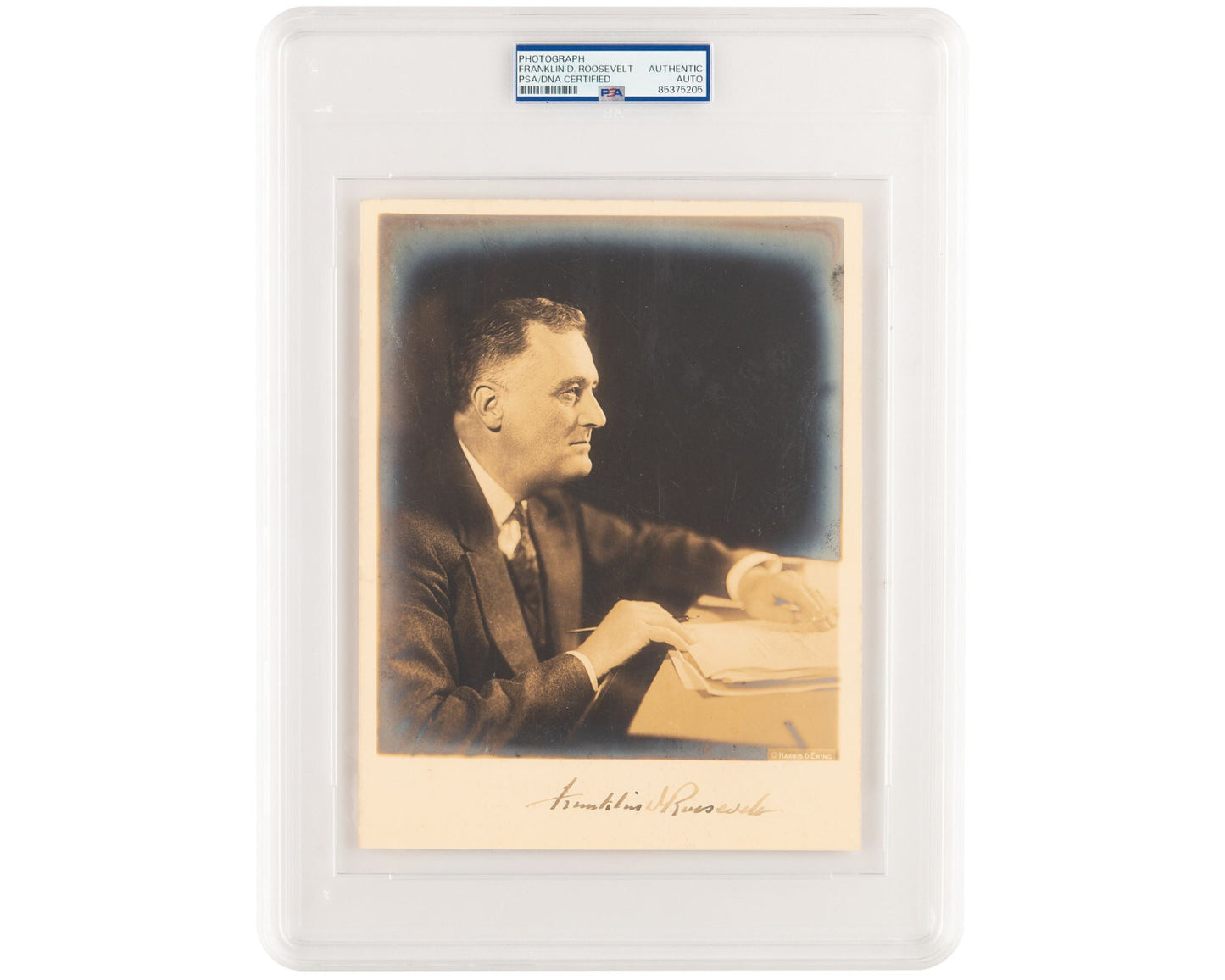 President Franklin Roosevelt Signed Harris & Ewing Photograph PSA Auto