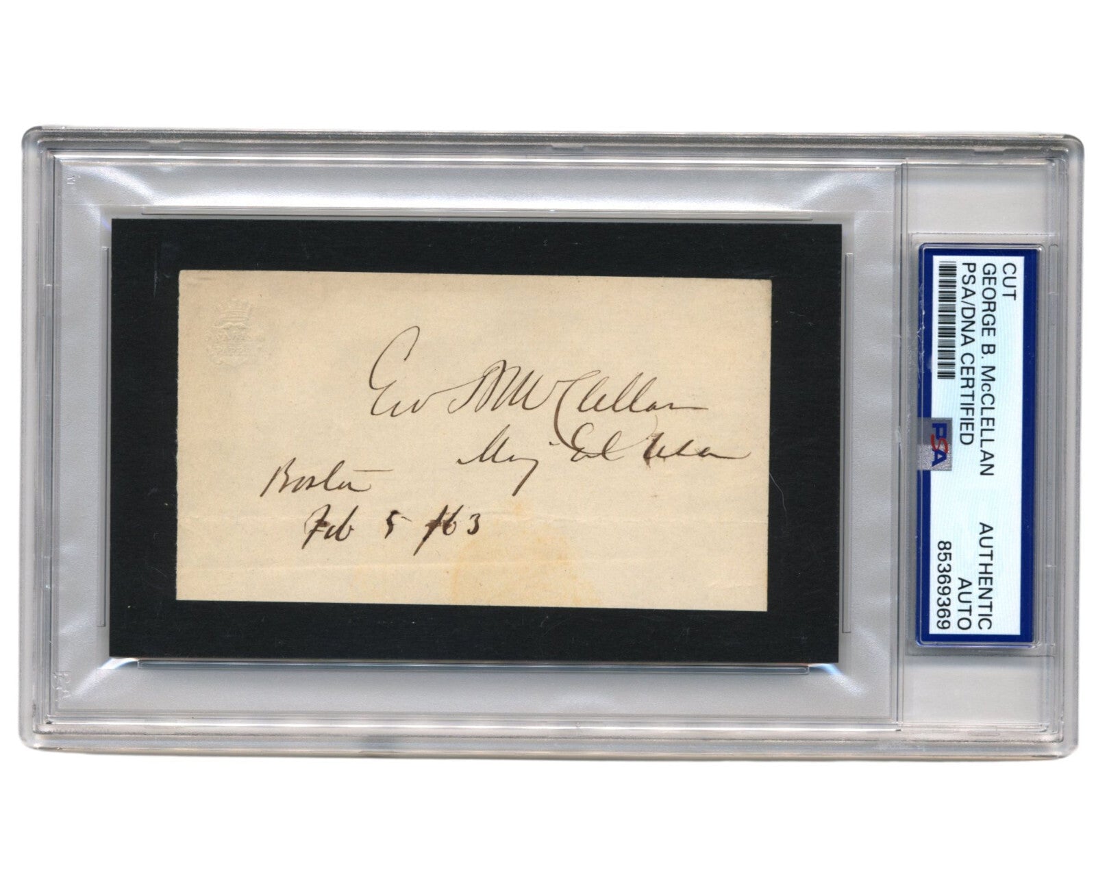 Civil War Union General GEORGE B. McCLELLAN Signed Cut - He Ran Against Lincoln!