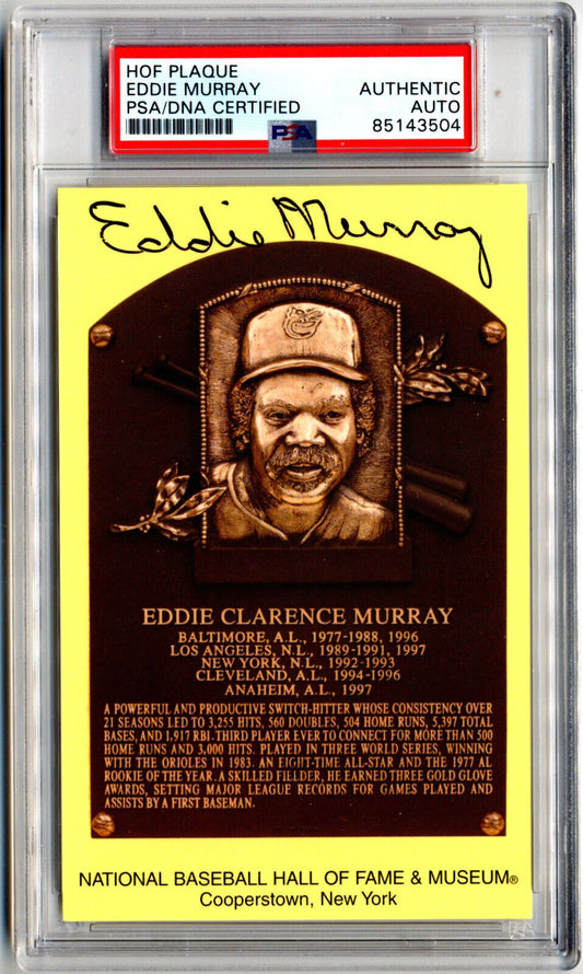 Eddie Murray Signed HOF Post Card PSA Auto - Orioles