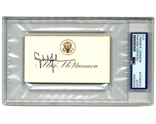 President Lyndon Johnson "McNamara" White House Dinner Place Card. PSA Auto