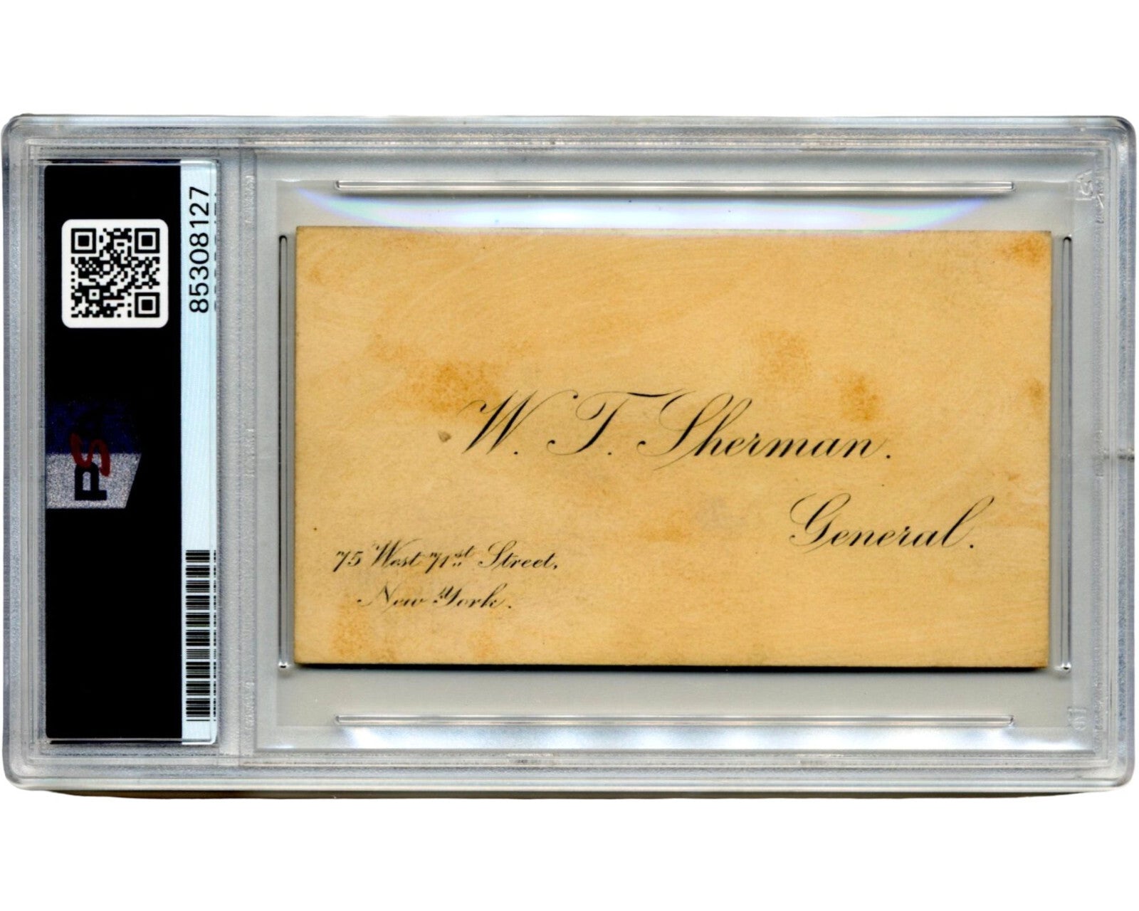 General W.T. SHERMAN Signed Business Card PSA Auto - Union Civil War Hero!