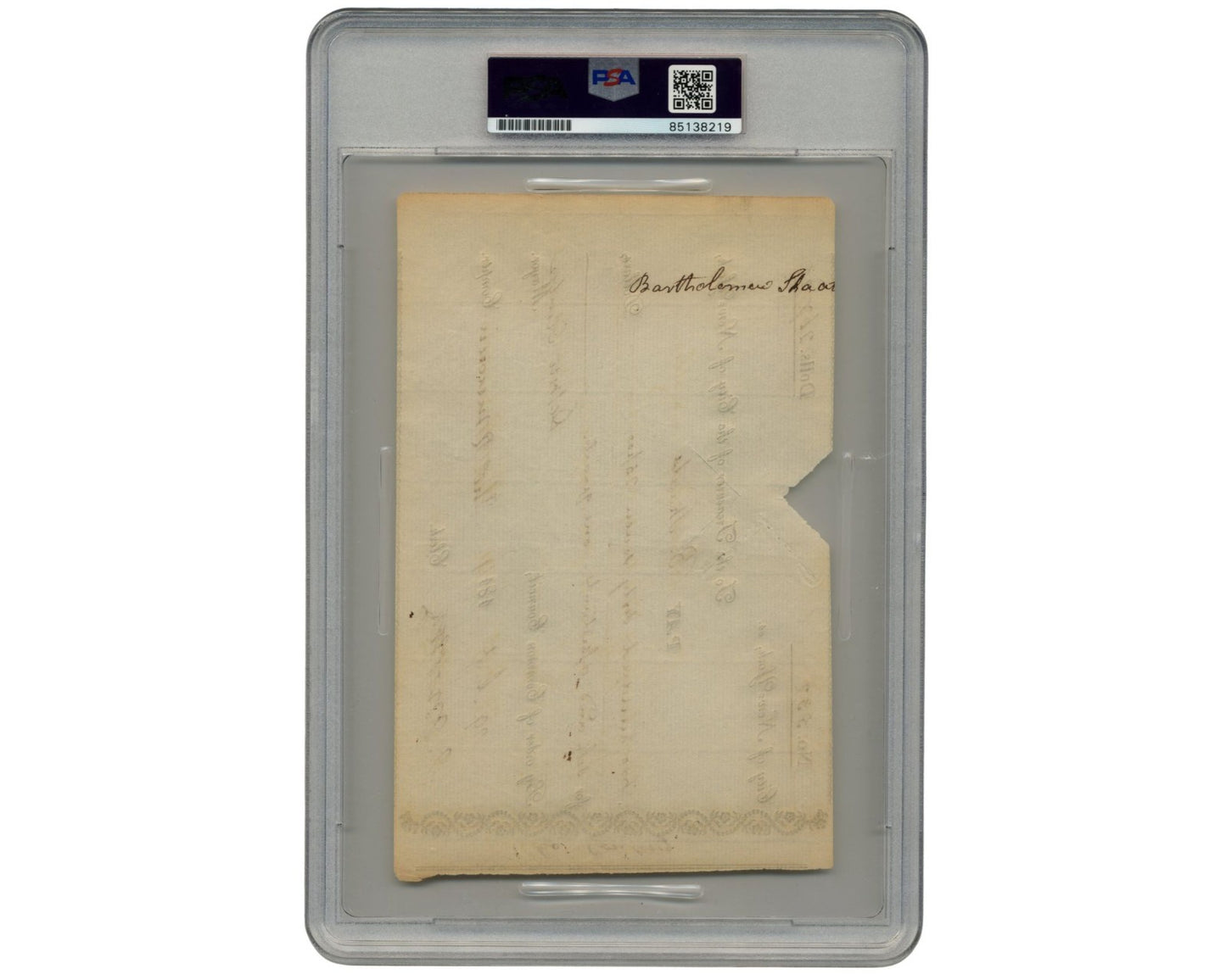 Dewitt Clinton Signed Check Paying For Assistants & Himself as Mayor! PSA 8 Auto