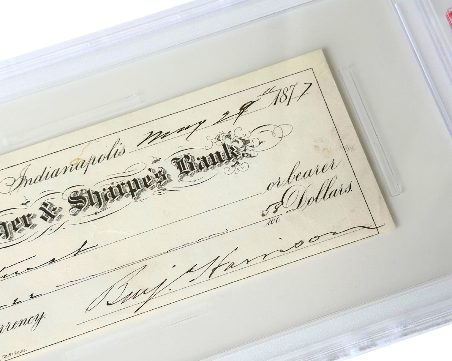 President Benjamin Harrison Signed Check PSA Mint 9 Auto