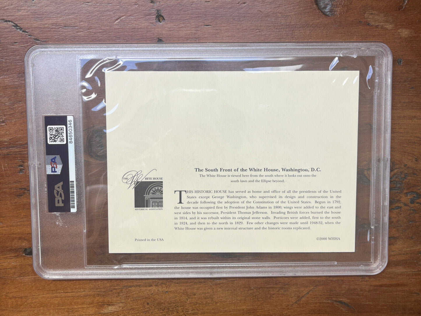 Governor Ron DeSantis Signed White House Engraving PSA Autograph