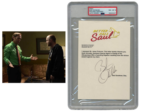 Better Call Saul Bob Odenkirk Signed Souvenir Typescript Representing Jesse! PSA
