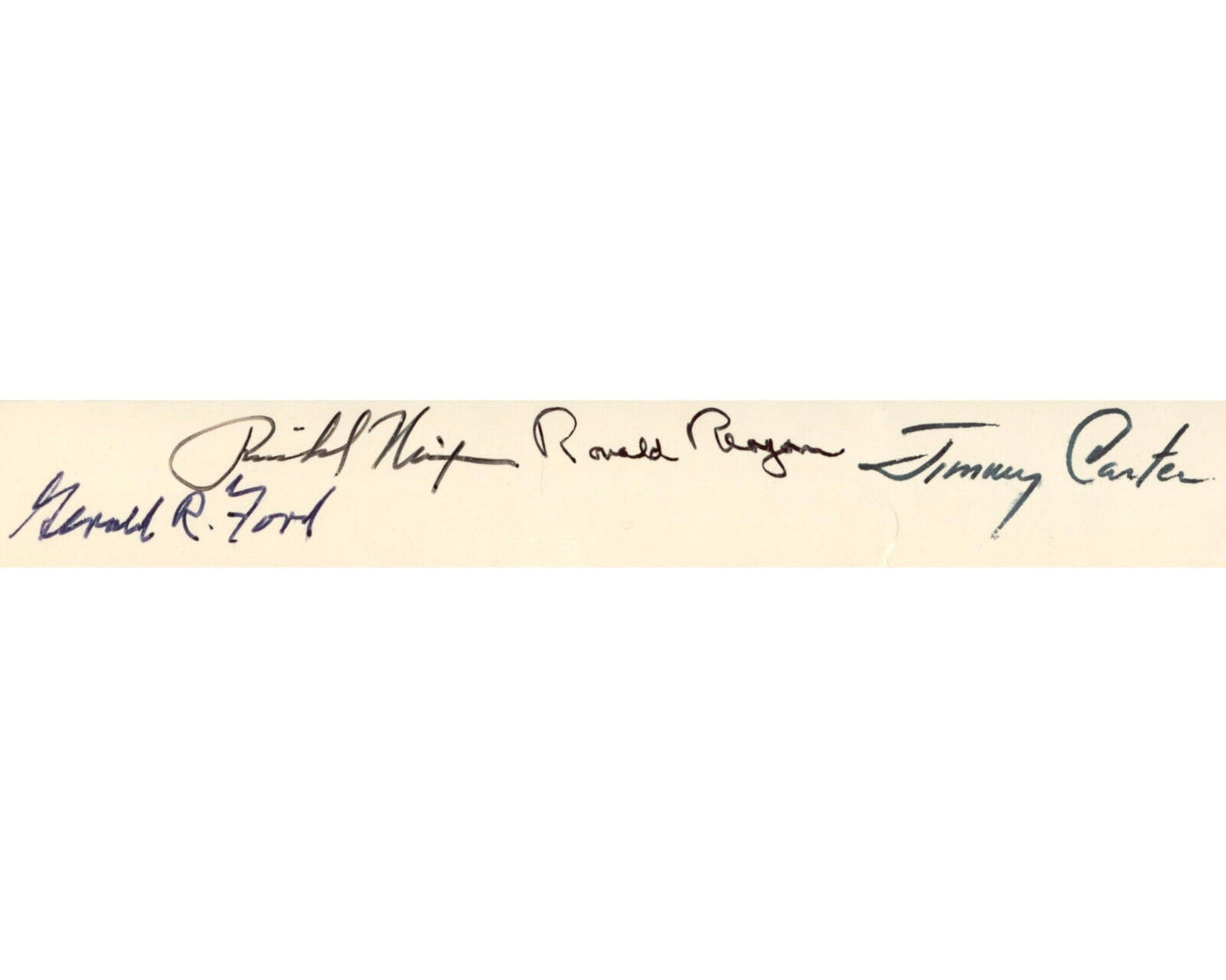 Four Presidents Reagan, Carter, Nixon, Ford Signed Photo JSA Auto - Remarkable!